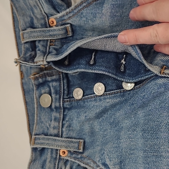 LEVIS® 501 Skinny Cropped Jeans - Button Fly Distressed – 100% Cotton W26 / L28 - Picture 11 of 16
